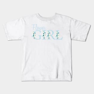 Flower girl design in blue Kids T-Shirt